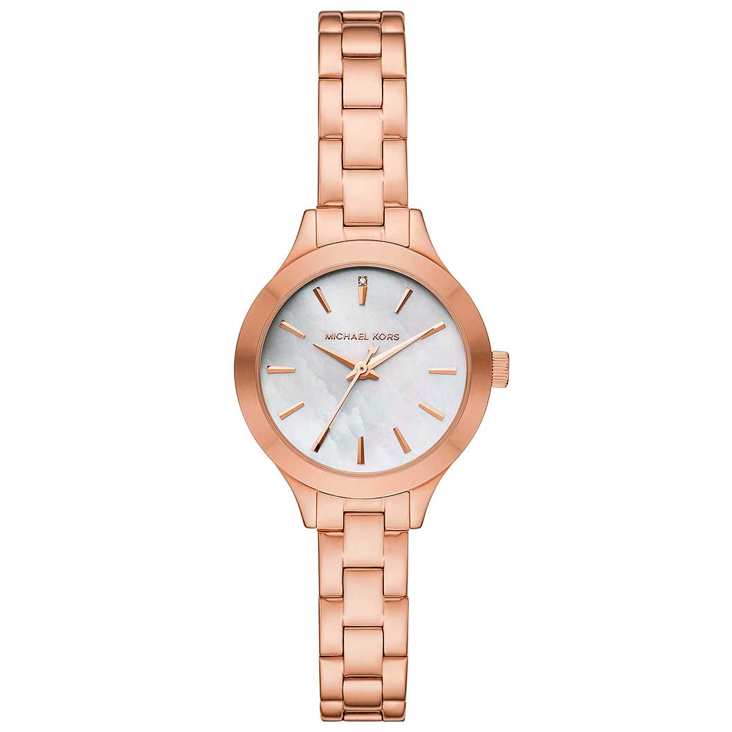 O Donna Michael Kors Mini Slim Runway Acciaio Mk3872 Nuovo E